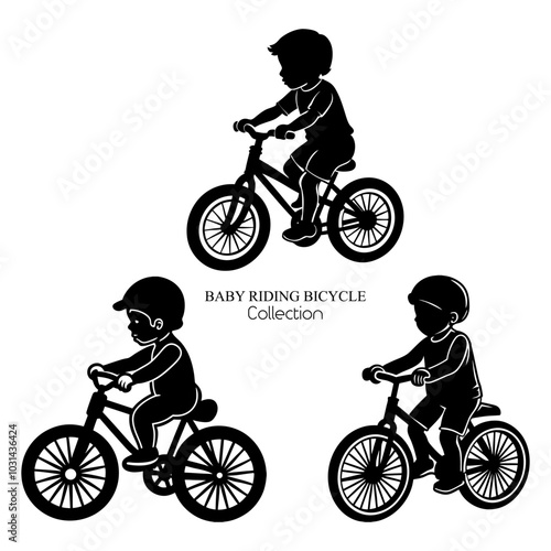 Hand Drawn Riding Bicycle Black Silhouette Vector Illustration Design