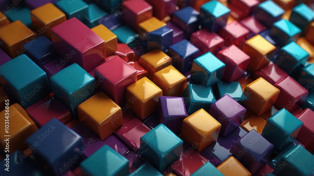 Abstract colorful background with glossy cubes. Abstract colorful background with glossy cubes.