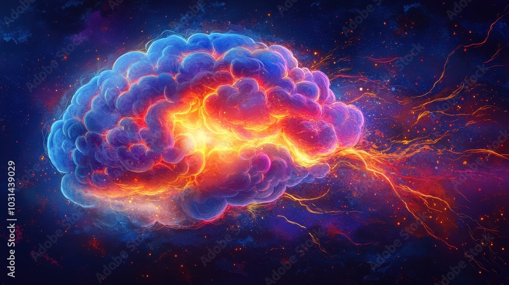 Abstract Storm Cloud Forming Inside a Brain Abstract Storm Cloud Forming Inside a Brain