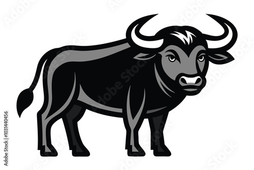 Solid color Water Buffalo animal vector design