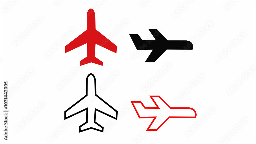 Airplane mode icon glowing multi color animation with white backgroun Airplane mode icon glowing multi color animation with white backgroun