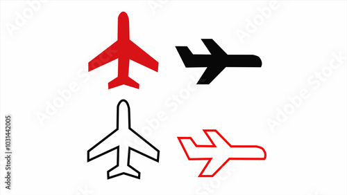 Airplane mode icon glowing  multi color animation with white backgroun
