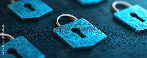 User data privacy, shield and encrypted keys, Privacy, security,  futuristic, data, technology, digital, protection photo