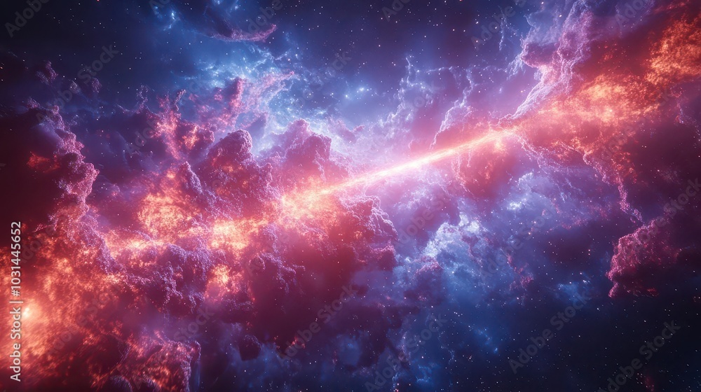 a brilliant energy beam surges upward splitting the sky with vibrant hues of blue and purple captivating scifi elements create an otherworldly atmosphere perfect for futuristic scenes a brilliant energy beam surges upward splitting the sky with vibrant hues of blue and purple captivating scifi elements create an otherworldly atmosphere perfect for futuristic scenes