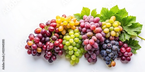 aerial photography of grapes on white background