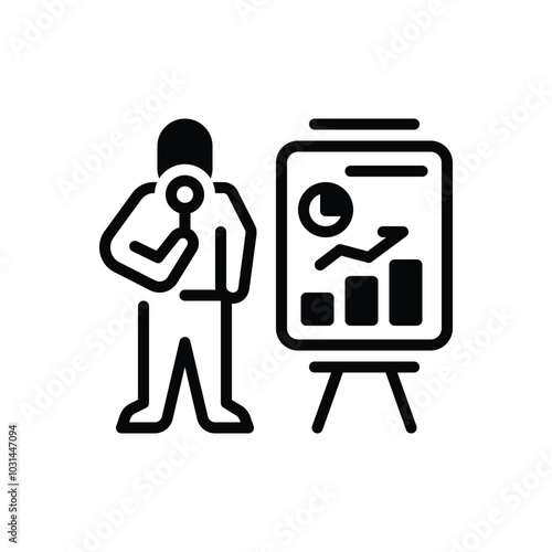 Black solid  icon for presenter
