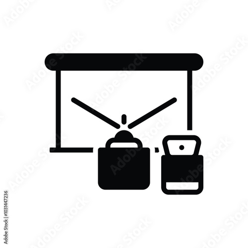 Black solid  icon for projector