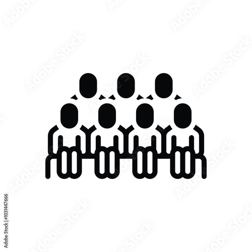Black solid  icon for audience