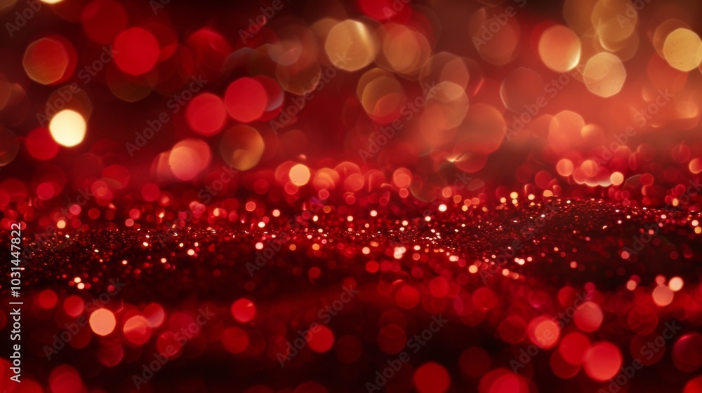 Abstract Red Glitter and Bokeh Background Abstract Red Glitter and Bokeh Background