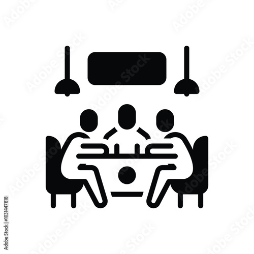 Black solid  icon for business meeting