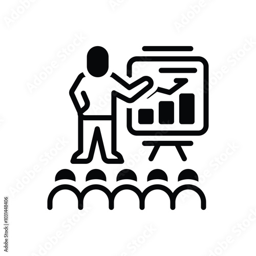 Black solid  icon for presentation