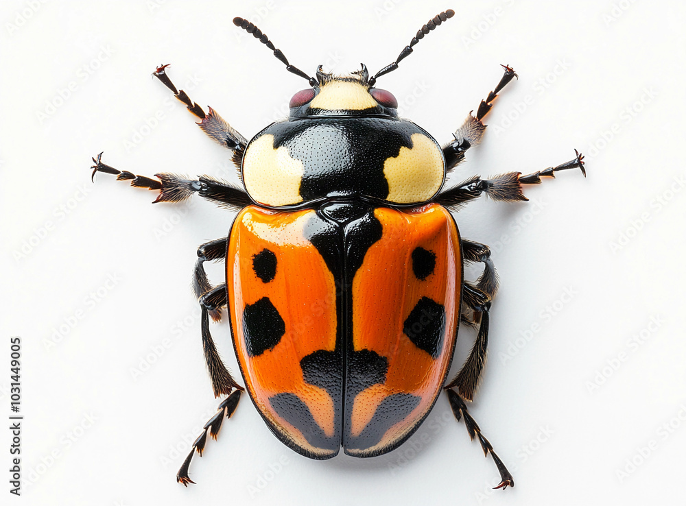 Bug Isolated on White: Beetle Cute Bug Insect, Entomology, Illustration Bug Isolated on White: Beetle Cute Bug Insect, Entomology, Illustration