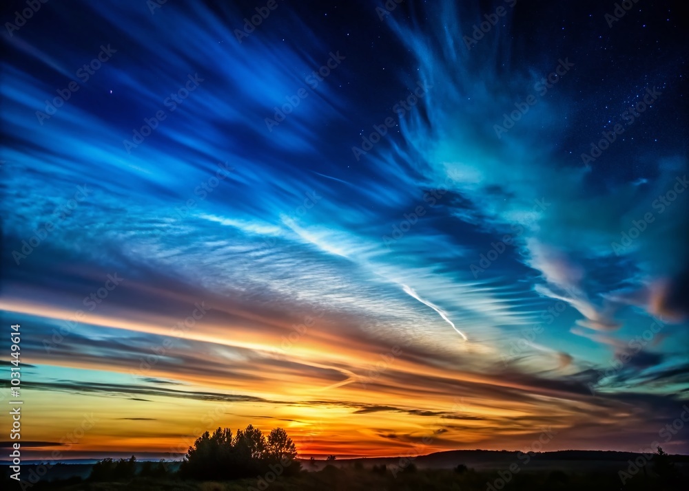 Hazy Night Sky Silhouette Photography with Cirrostratus Clouds for Stunning Landscape Imagery Hazy Night Sky Silhouette Photography with Cirrostratus Clouds for Stunning Landscape Imagery