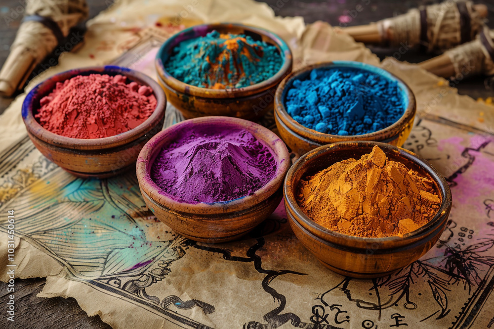 Colorful Powders on a Map