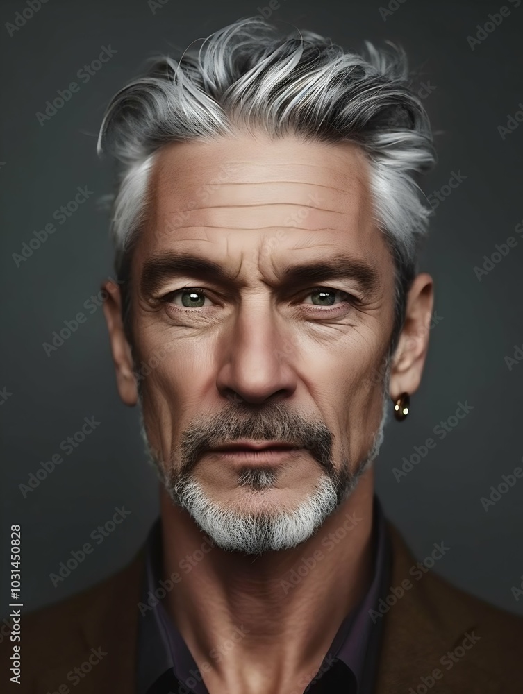 Portrait of an elegant attractive gray-haired man Portrait of an elegant attractive gray-haired man