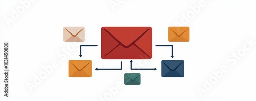 Email marketing automation diagram, showing a stepbystep breakdown of triggered emails based on customer activity photo