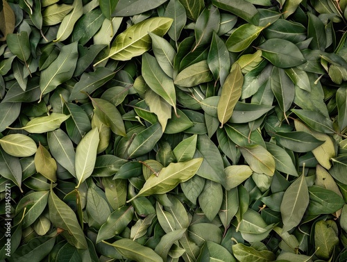 A close up of green leaves with a lot of them overlapping