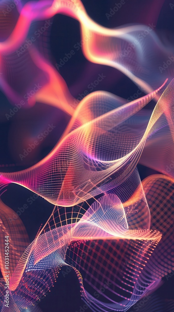Fototapeta premium A colorful, abstract image of a wave with a black background