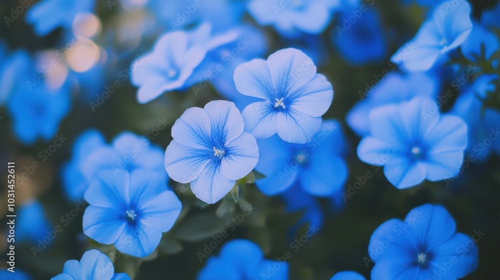 Vibrant blue spring flowers blooming in the foreground, their beauty enhanced by a soft, blurry background. Vibrant blue spring flowers blooming in the foreground, their beauty enhanced by a soft, blurry background.