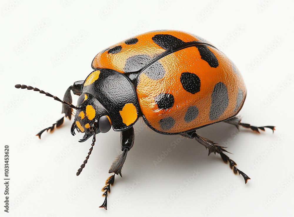 Fototapeta premium Bug Isolated on White: Beetle Cute Bug Insect, Entomology, Illustration