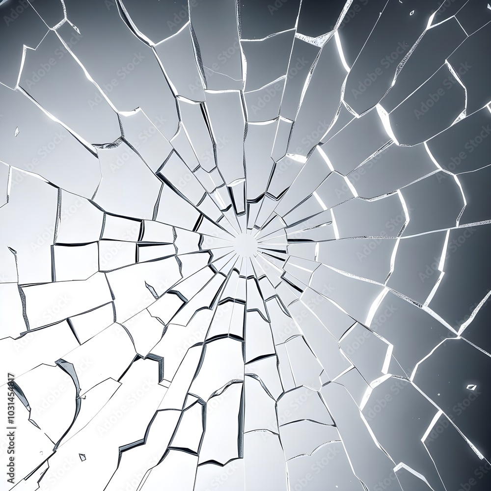 Obraz premium shattered glass texture with sharp irregular cracks, broken glass background