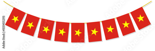 vietnam flag, bunting flag of vietnam, bunting, vietnam country flag, country flag, country of vietnam, vietnam, flag, country, bunting flag of vietnam isolated on white, png, banner, asia, sticker