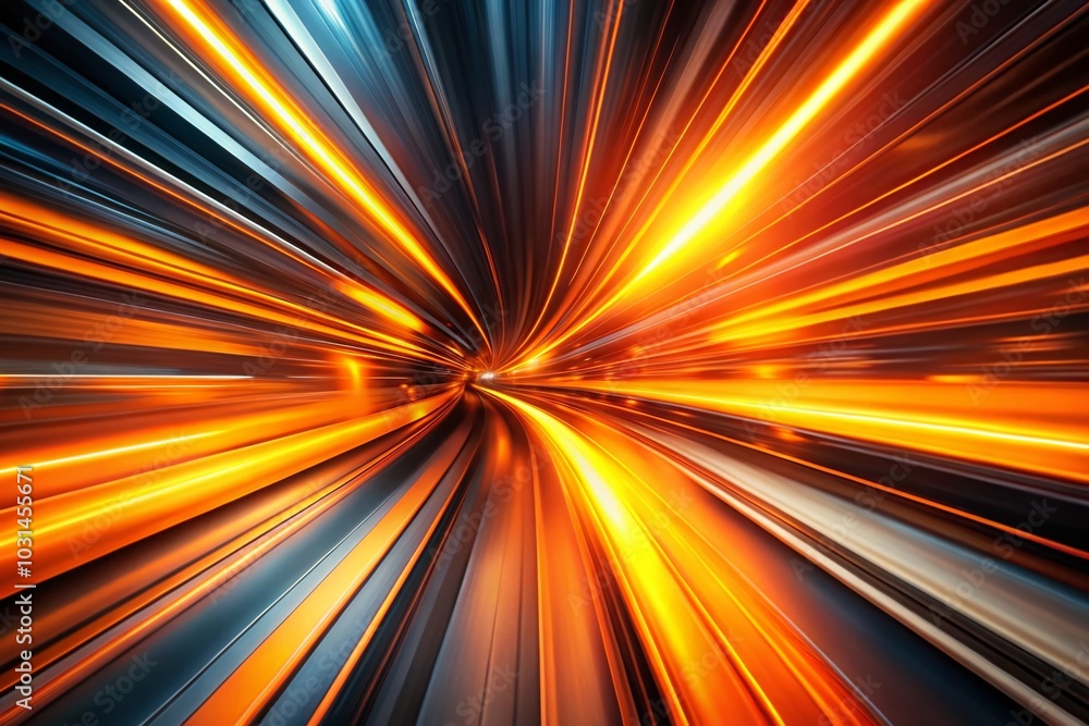 Obraz premium High-Speed Movement Abstract Technology Background in Orange and Black - Futuristic Design for Modern Digital Projects