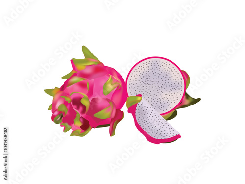 Dragon fruit with slice
