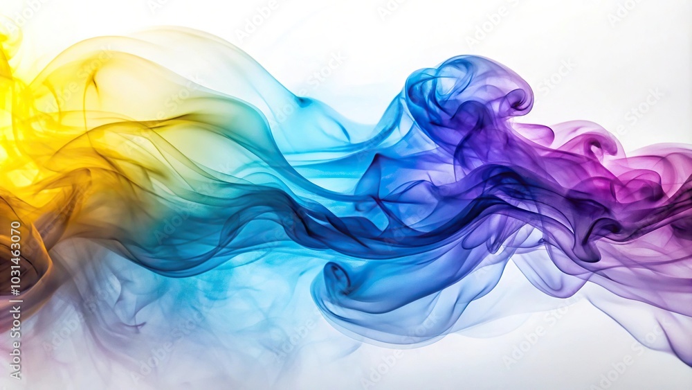 Colorful dynamic smoke on light background with wave multicolor abstract pattern Colorful dynamic smoke on light background with wave multicolor abstract pattern