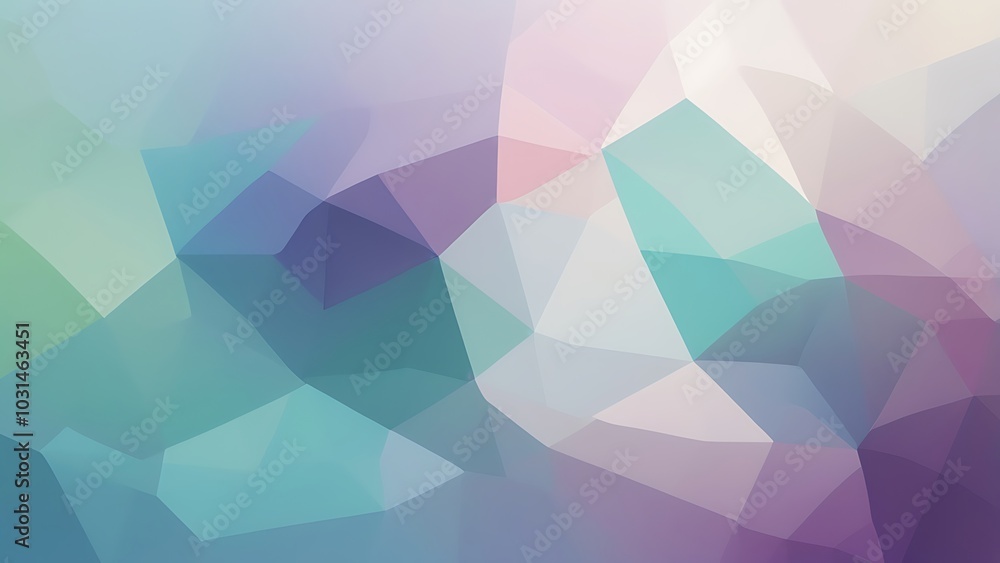 Fototapeta premium abstract geometric polygon style textured background featuring a blend of soft pastel colors, including shades of blue, purple, and green with a seamless pattern