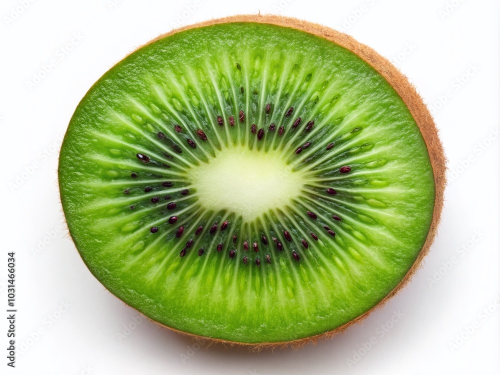 Isolated Kiwi Fruit Halves on White Background for Fresh Food Photography Isolated Kiwi Fruit Halves on White Background for Fresh Food Photography