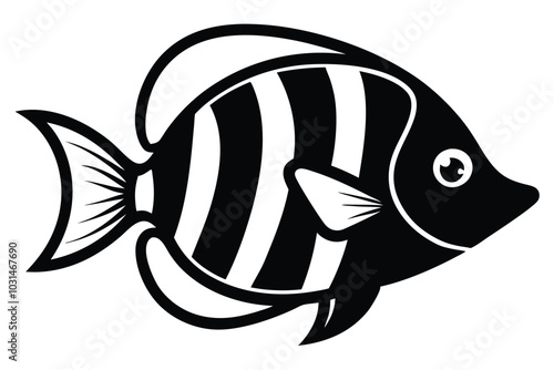 Solid color Wrought Iron Butterflyfish animal vector design