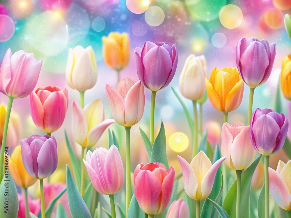 Kawaii Tulip Flower Grid Background - Cute Seamless Design for Spring Decor and Wallpapers Kawaii Tulip Flower Grid Background - Cute Seamless Design for Spring Decor and Wallpapers