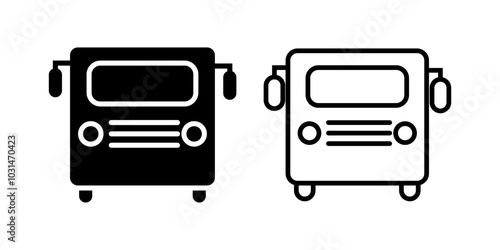 Bus set icon on white background