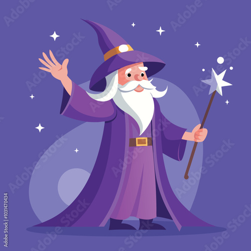 wizard with magic wand