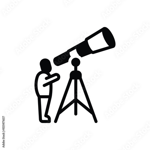 Black solid icon for astronomy