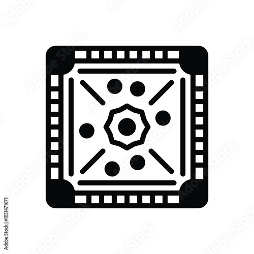 Black solid icon for board game