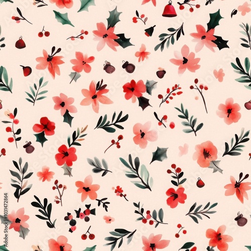 Wallpaper Mural Simple Watercolor Christmas Wreath Design Torontodigital.ca