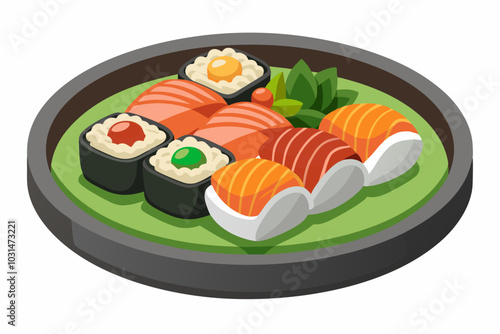 
Illustration of delicious sushi in Japanese cuisine