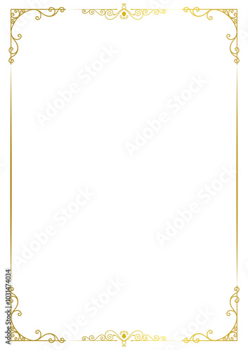 vintage gold frame Retro decorative graphic element for golden card