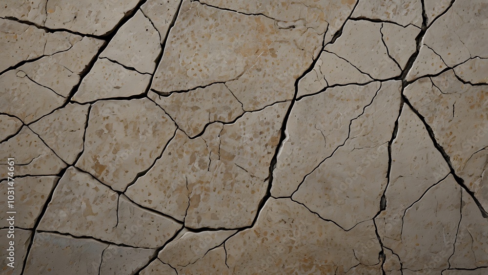 Fototapeta premium Abstract grungy textured background featuring a gray vintage, rough, concrete surface with cracks on it