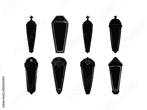 Coffin Silhouette Halloween Art Collection