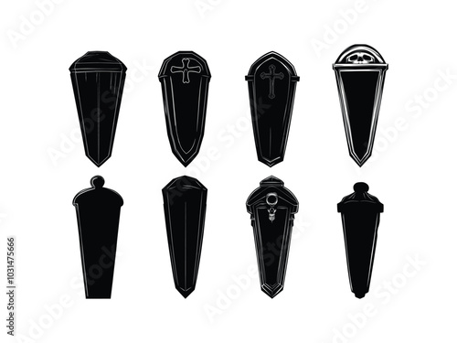 Coffin Silhouette Halloween Art Collection