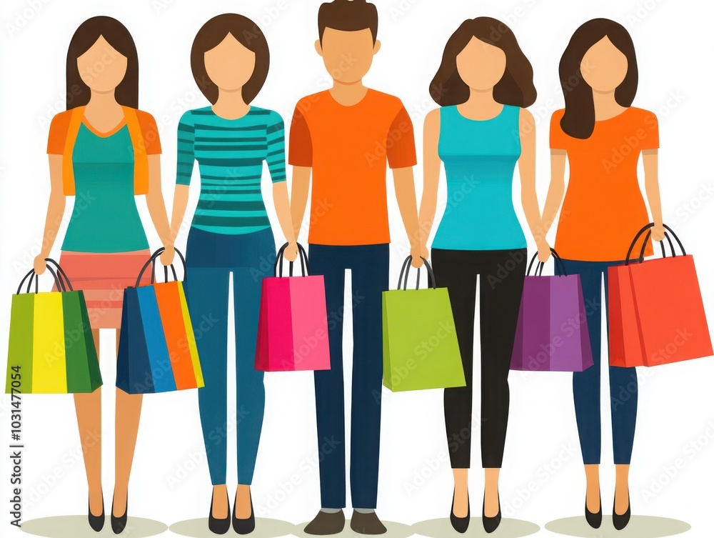 Friends Enjoying a Fun Shopping Spree Together Friends Enjoying a Fun Shopping Spree Together