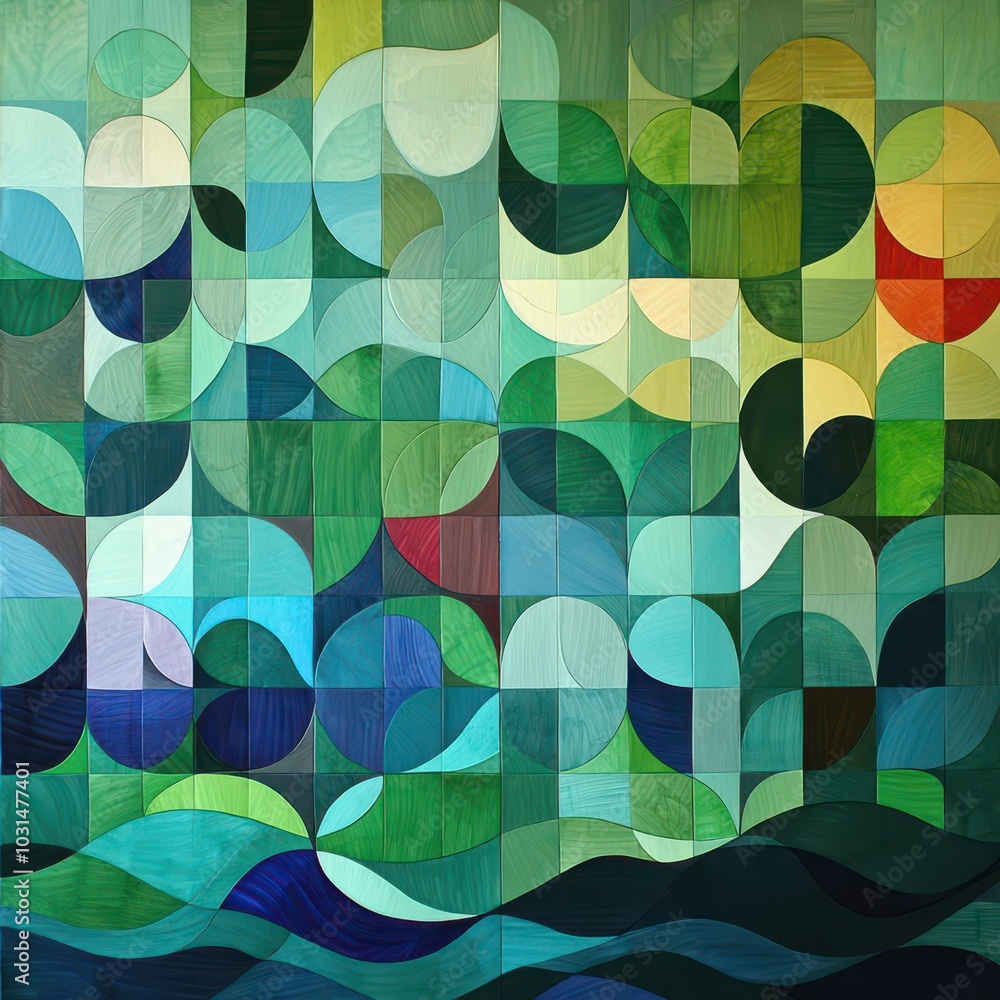 Geometric Ocean Abstract Geometric Ocean Abstract