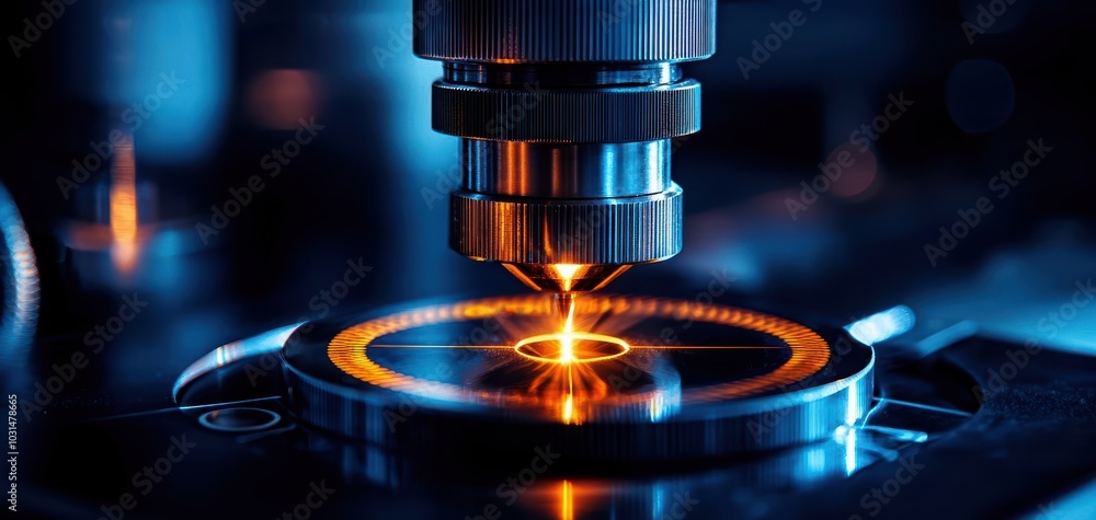 High-tech laser cutting process with vibrant colors and precision machinery in action. High-tech laser cutting process with vibrant colors and precision machinery in action.