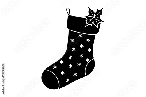 Christmas stocking | isolated vector silhouette illustration on white background