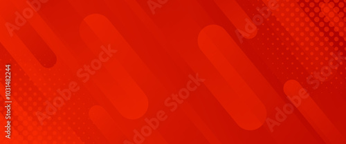 Abstract red dynamic banner background with halftone, modern wallpaper. Vector illustration. Suitable for templates, sale banners, events, ads, web, pages and headers