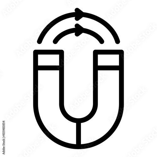 Magnetic field icon. Vector line icon