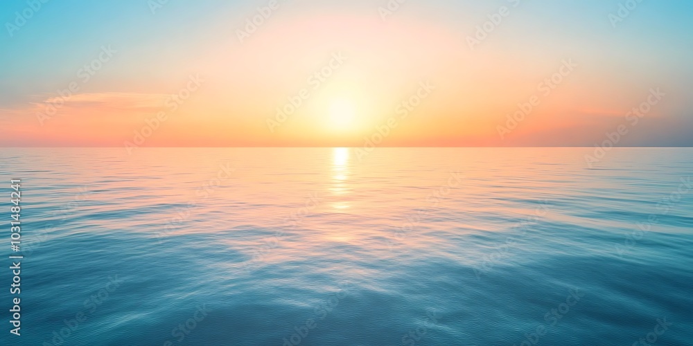 Fototapeta premium Soft Gradient Colors of a Morning Sky Blending into a Peaceful Horizon Creating a Serene Atmosphere